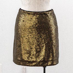 Massimo Dutti M Sequin Mini Skirt Gold Metallic